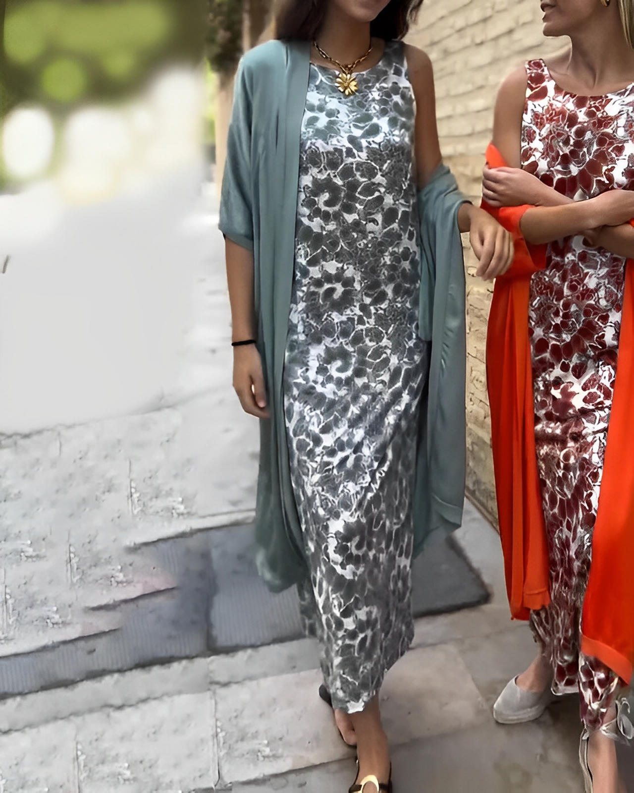 Conjunto Dos Piezas Elegante — Vestido Largo y Chaqueta Coordinada