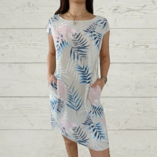 Vestido de Verano de Algodón y Lino con Bolsillos