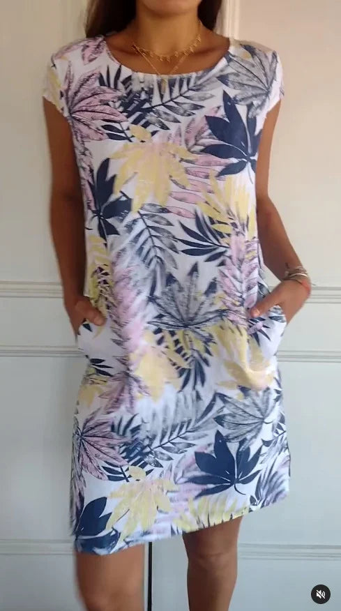 Vestido de Verano de Algodón y Lino con Bolsillos