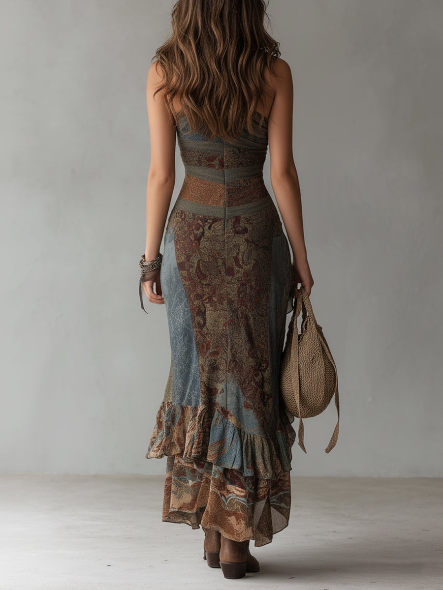 Truus — Vestido Largo Vintage Floral