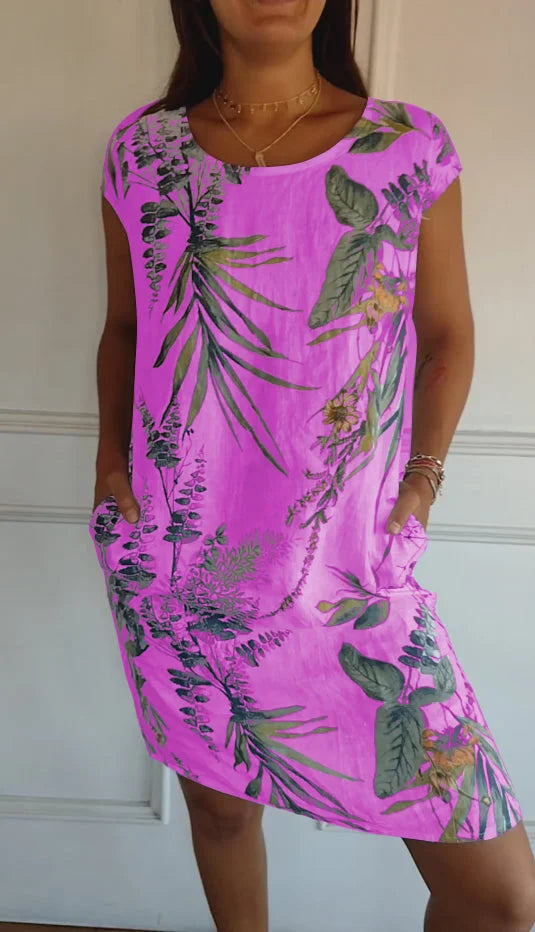 Vestido de Verano de Algodón y Lino con Bolsillos