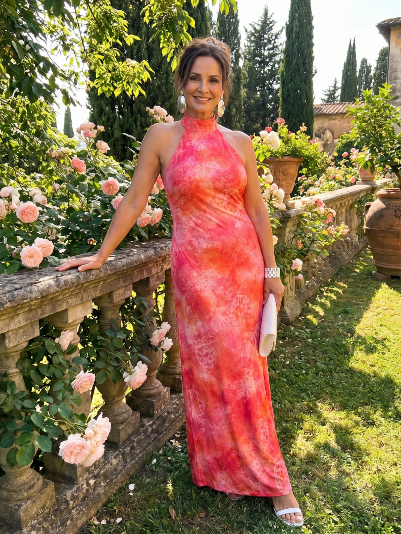 Coraline | Vestido Maxi Halter con Estampado Exclusivo
