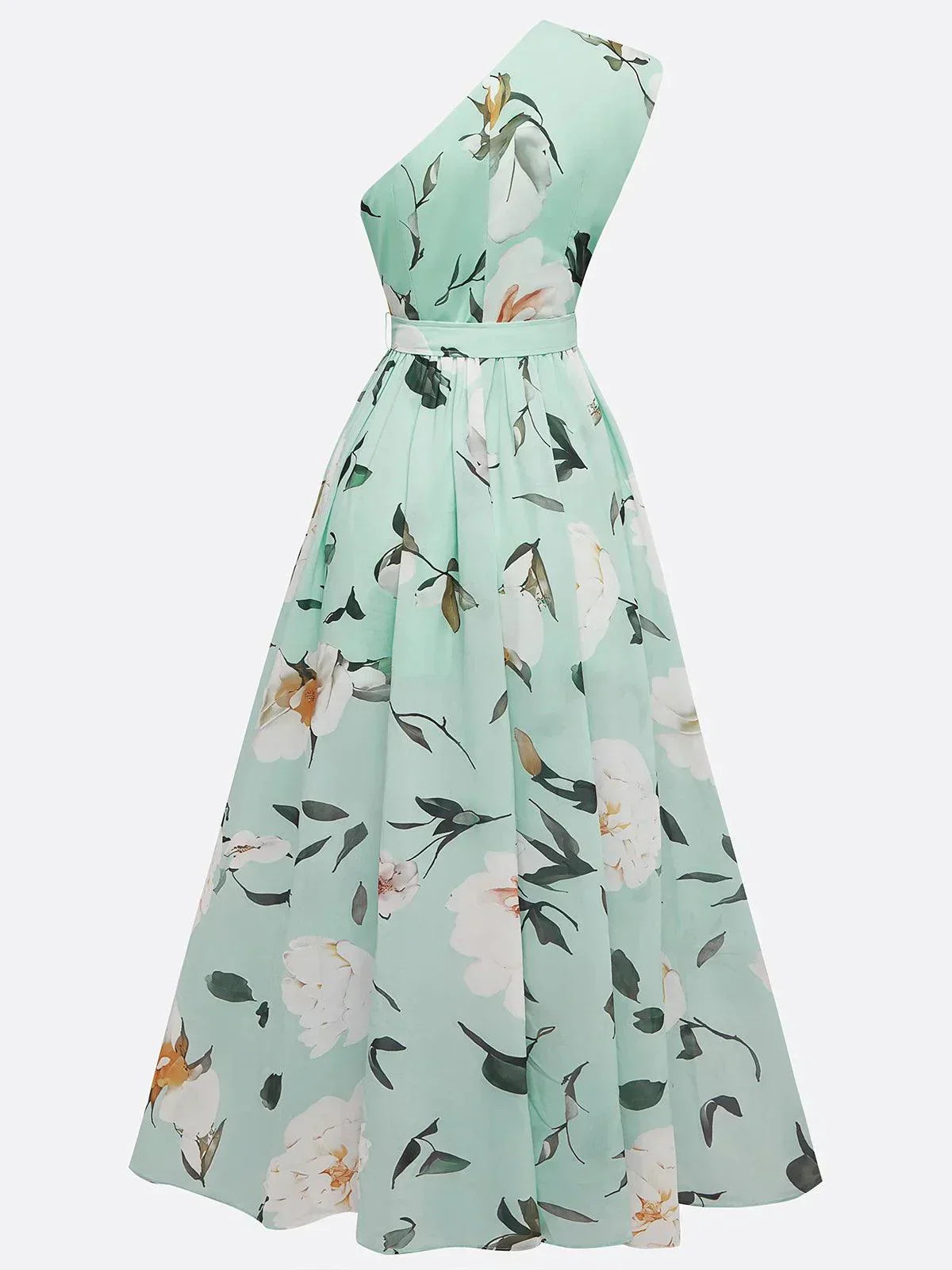 Julie — Vestido Largo Monohombro Floral