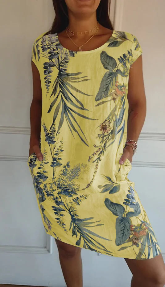 Vestido de Verano de Algodón y Lino con Bolsillos