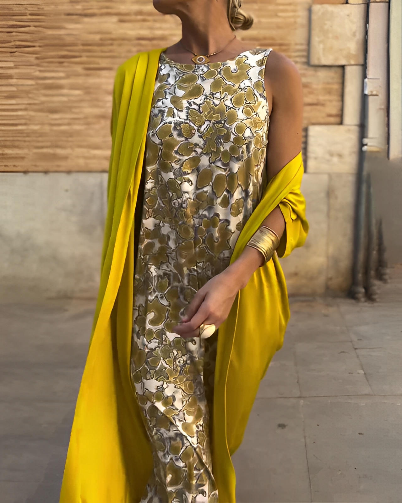 Conjunto Dos Piezas Elegante — Vestido Largo y Chaqueta Coordinada