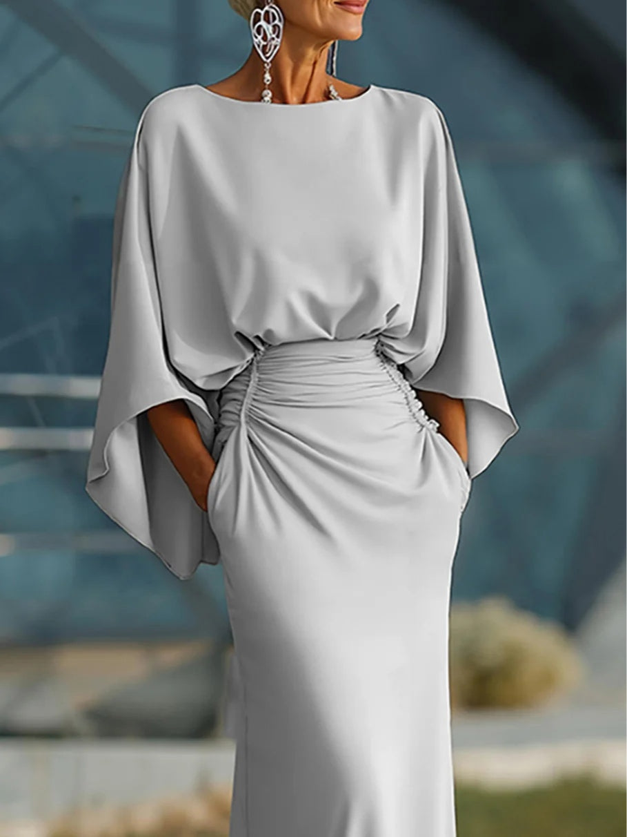 Clara — Vestido Largo Escote en V con Espalda Descubierta