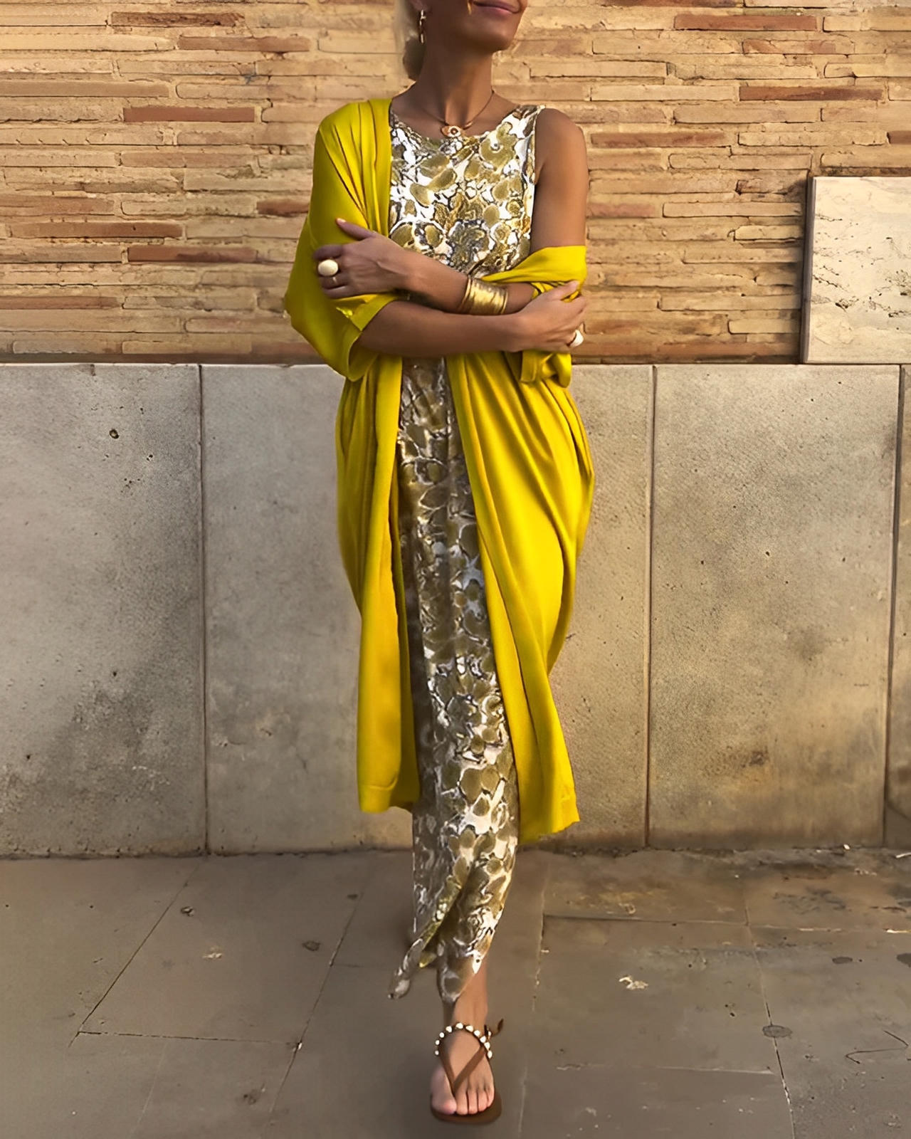 Conjunto Dos Piezas Elegante — Vestido Largo y Chaqueta Coordinada