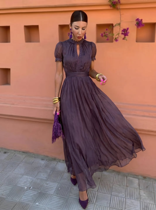 Ashley — Vestido Largo Vintage de Chifón