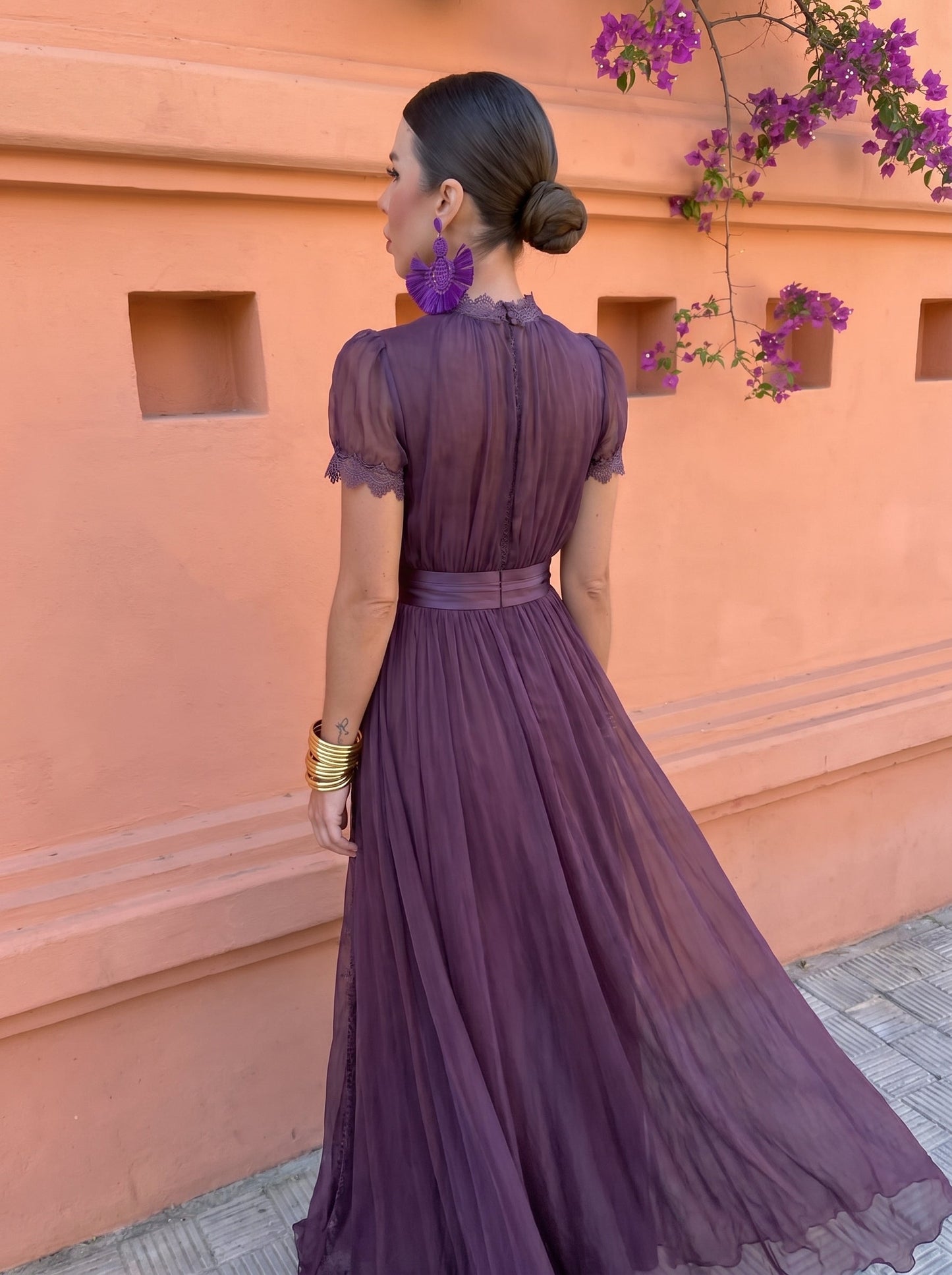 Ashley — Vestido Largo Vintage de Chifón