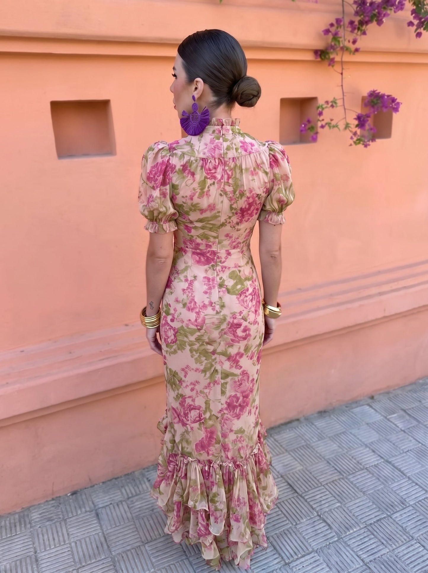 Mae — Vestido Largo Vintage con Estampado de Rosas