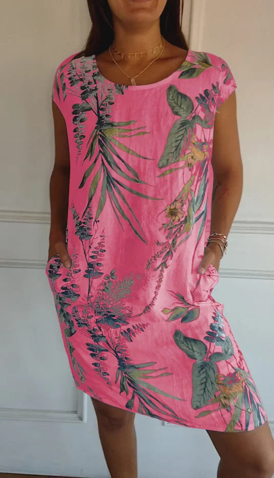 Vestido de Verano de Algodón y Lino con Bolsillos